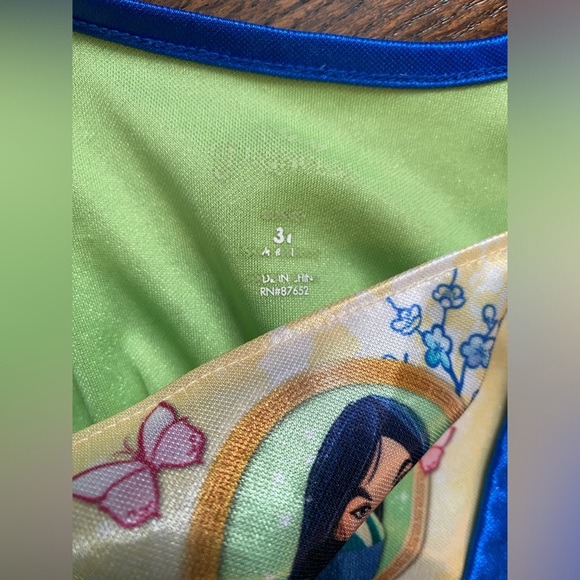 Disney Mulan Costume Dress 3T girl nightgown with Floral Design sparkle overlay - Picture 8 of 13